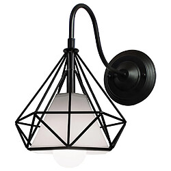 Stoex Rétro Appliques Murales Industrielle Cage Diamant Vintage Lampe Lustre Abat-jour Métal Luminaire Intérieure pour Salon Cuisine Couloir Chambre Café Bar, E27 Noir 