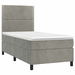 Avis Sommier à lattes et LED,Cadre à lattes de lit avec matelas pour Adulte Gris clair 90x200cm -MN79048