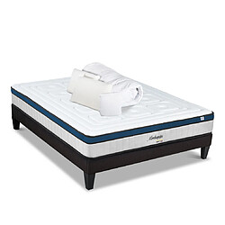 HYPSOM Pack Montesquieu Pack Prêt à dormir MONTESQUIEU 180x200 cm | Matelas Ressorts ensachés + Sommier + Accessoires