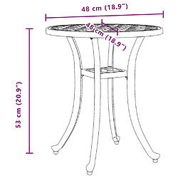 vidaXL Table de jardin bronze Ø48x53 cm aluminium coulé pas cher