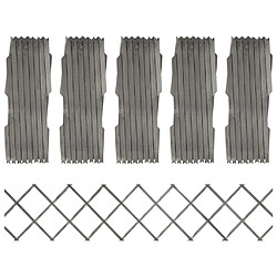 vidaXL Clôture à treillis 5 pcs Gris Bois de sapin massif 180x30 cm