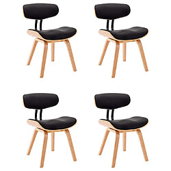 Decoshop26 Lot de 4 chaises de salle à manger cuisine design contemporain bois courbé et synthétique noir CDS021775 