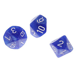 10 pièces en plastique 10 faces d10 d10 pour le jeu de barre de jeu accessoire bleu