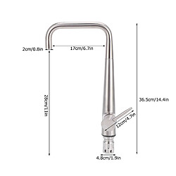 ComfortXL Robinet évier pivotant à 360 degrés, en acier inoxydable 304
