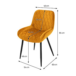 Acheter ML-Design Set de 4 chaises de salle à manger rembourrée en velours fauteuils en moutarde