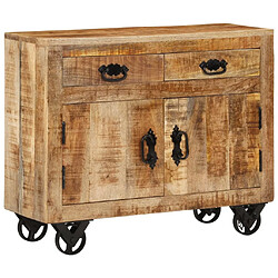 Maison Chic Commode Buffet - Meuble de rangement 80x30x65 cm bois de manguier brut massif -GKD25286