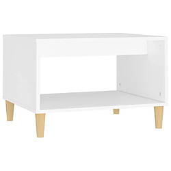 vidaXL Table basse Blanc 60x50x40 cm Bois d'ingénierie