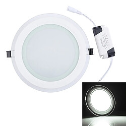 Wewoo Lampe ronde en verre de voyant de la lumière blanche 20cm 18W avec le conducteur de LED, flux lumineux: 1480LM, CA 85-265V, taille de découpe: 16.5cm