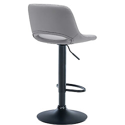 Acheter Decoshop26 Tabourets de bar chaises haute x2 avec repose-pieds en PVC gris piètement métallique noir 10_0004065