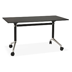 Alterego Bureau pliable 'FLEXO' noir sur roulettes - 140x70 cm