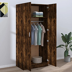 Acheter vidaXL Garde-robe Chêne fumé 80x52x180 cm Bois d'ingénierie