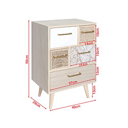 Avis Mobili Rebecca Meuble Commode Polyvalent En Bois Clair Avec 5 Tiroirs