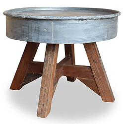 vidaXL Table basse Bois de récupération massif 60x45 cm Argenté 