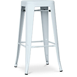 ICONIK INTERIOR Tabouret de bar - Design industriel - 76cm - Nouvelle édition- Stylix Bleu gris 