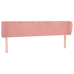 Maison Chic Tête de lit scandinave avec oreilles,meuble de chambre Rose 203x23x78/88 cm Velours -MN46124