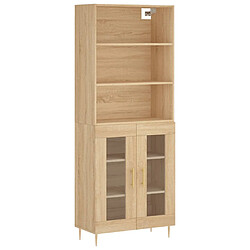 vidaXL Buffet haut Chêne sonoma 69,5x34x180 cm Bois d'ingénierie