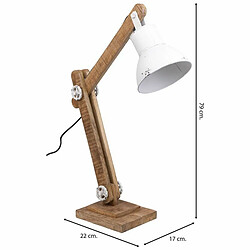 Avis Flexo/Lampe de bureau Alexandra House Living Blanc Métal Fer Bois de manguier 22 x 79 x 17 cm