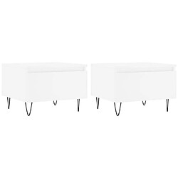 vidaXL Tables basses 2 pcs blanc 50x46x35 cm bois d'ingénierie