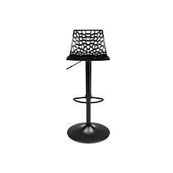 Vente-Unique Lot de 2 Tabourets de bar CLARK - Polypropylène - Noir - Base Noire