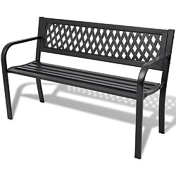 Maison Chic Banc de jardin | Banquette de jardin | Chaise Relax 118 cm Acier Noir -MN64320