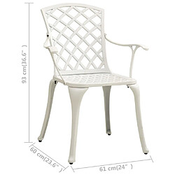 vidaXL Chaises de jardin lot de 2 Aluminium coulé Blanc pas cher