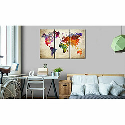 Paris Prix Tableau Imprimé The World's Map in Watercolor 60 x 90 cm