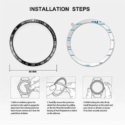 Wewoo Boîtier de montre Cadre de protection en acier cadran pour Galaxy 42mm blanc + noir pas cher