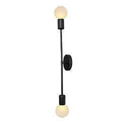 Stoex Applique Murale de Double Tête en Fer E27 , Lampe de Mur Moderne Lumières pour Salon Chambre Étude Lampe De Chevet Décoration, Noir 