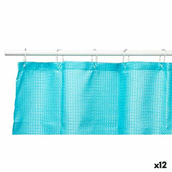 Berilo Rideau de Douche Points Bleu Polyester 180 x 180 cm (12 Unités)