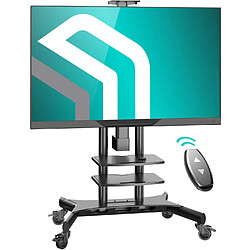 ONKRON Support TV Motorisé Electrique pour 50" - 86" TVs, Support TV Roulettes de 90 kg - Meuble TV Escamotable VESA 200x200 - 800x500 mm/Support TV sur Pied Roulette Hauteur Réglable TS1881E-B Noir 