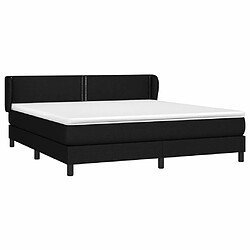 Avis Maison Chic Structures de lit + matelas,Lit à sommier tapissier avec matelas Noir 180x200 cm Tissu -MN88139