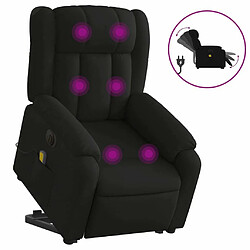 Maison Chic Fauteuil Relax pour salon, Fauteuil inclinable de massage électrique Noir Tissu -GKD63682