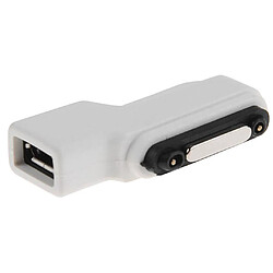 Micro usb à adaptateur chargeur magnétique pour Sony Xperia Z1 Z2 Z3 compact blanc