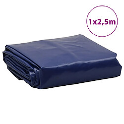 vidaXL Bâche bleu 1x2,5 m 650 g/m² pas cher