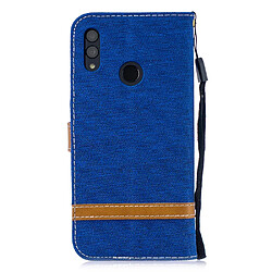 Avis Etui en PU tissu jean bicolore avec support bleu clair pour votre Huawei P Smart (2019)/Honor 10 Lite