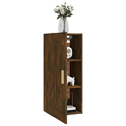 Avis vidaXL Armoire murale Chêne fumé 35x34x90 cm Bois d'ingénierie