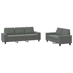 Maison Chic Ensemble de canapés 2 pcs, Canapé droit Sofa pour Salon gris foncé tissu -GKD879558