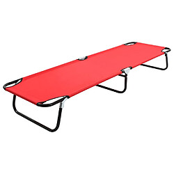 vidaXL Chaise longue pliable Rouge Acier 