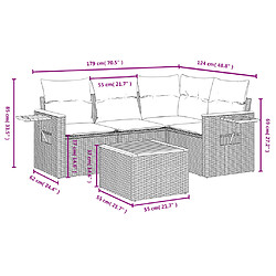 Avis vidaXL Salon de jardin 5 pcs avec coussins gris résine tressée