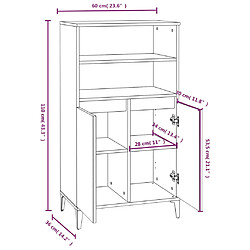 vidaXL Buffet haut Chêne marron 60x36x110 cm Bois d'ingénierie pas cher