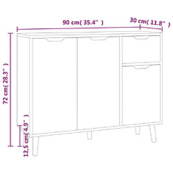 vidaXL Buffet noir 90x30x72 cm bois d'ingénierie pas cher