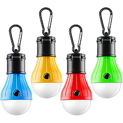 BESTA Lampe de Tente Portable LED Tente Lumière 4 Packs Clip Crochet Hurricane Lumières d'Urgence LED Camping Ampoule Tente de Camping Lanterne Ampoule Équipement de Camping pour Camping Randonnée Sac à Dos Panne de Pêche