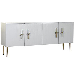 Pegane Buffet Meuble de rangement en bois de de manguier coloris blanc - Longueur 180 x Hauteur 81 x Profondeur 55 cm