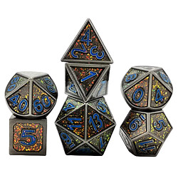 7 Pièces Métal Multi Côté Dés D4 D6 D8 D10 D12 D20 Jeu De Matrices A