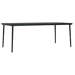 vidaXL Table à dîner de jardin Noir 200x100x74 cm Acier et verre