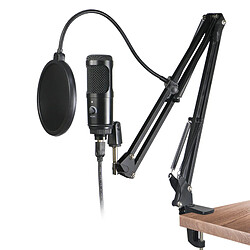 Universal Condenseur USB Set de microphone avec support PC Ordinateur portable Studio Chanter Jeu Streaming 