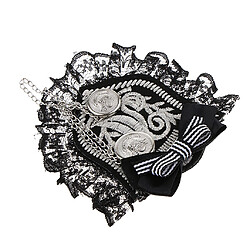 rétro style britannique dentelle tissu corsage broches broches badges accessoires noir pas cher