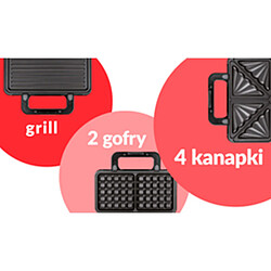 Appareil à Sandwich maker 3 en 1, Plaques Interchangeables, Gaufrier, Grille, 1000, , MPM, MOP-43M pas cher