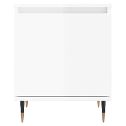 Maison Chic Tables de chevet 2pcs - Table basse Table de nuit - blanc brillant 40x30x50cm bois ingénierie -MN32726 pas cher