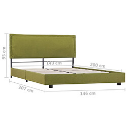 vidaXL Cadre de lit sans matelas vert tissu 140x200 cm pas cher